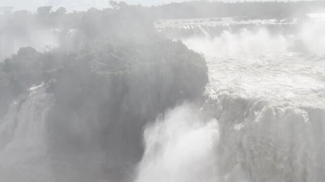Wide View Of Iguazu Falls From Brazil Side