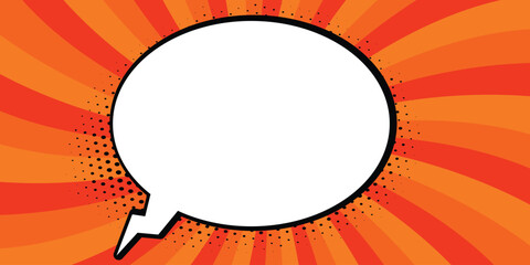 Colorful comic background with blank white speech balloons