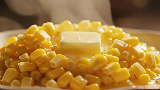 Buttered Corn Kernel Delight - A Culinary Close-Up.