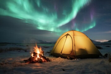 Camping Scene in Nature with Outdoor Adventure Atmosphere