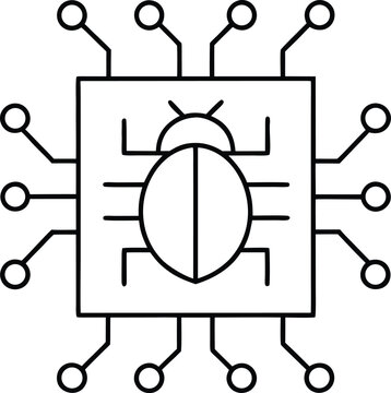 bug bounty line art vector illustration on transparent background