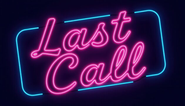 Neon Last Call Sign Bright Nightclub Bar Light Display