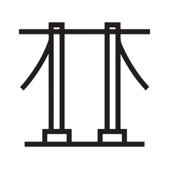 Vector illustration of a blank metal plate and stand with a fork set on an empty wooden bamboo frame isolated on a 3d home sign billboard