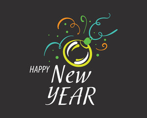 Vector icon for Happy New Year greetings