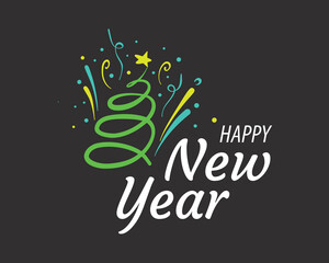 Vector icon for Happy New Year greetings