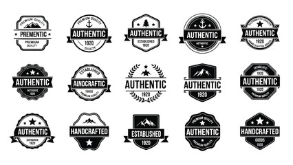 Vintage style authentic and handcrafted label collection for premium products