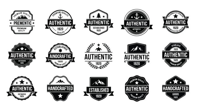 Vintage style authentic and handcrafted label collection for premium products
