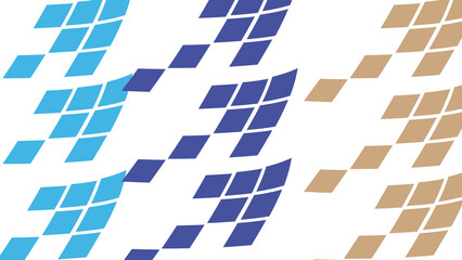 Colorful geometric shapes in blue brown and light blue