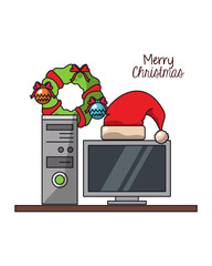 tv with santa hat