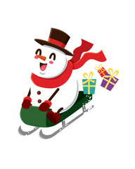 snowman with gift