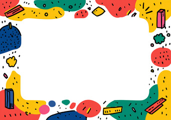 ポップでカラフルな手描き風フレーム背景「AI生成画像」