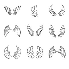Tribal eagle wing tattoo design for modern artistic projects vector