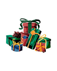 santa claus with gifts