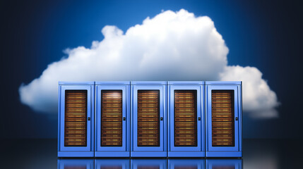 A captivating representation of cloud computing concept showcasing servers, perfectly aligning technology with the future.