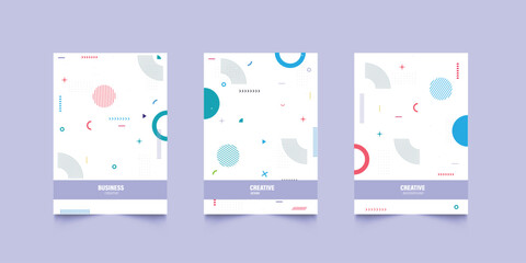 Fototapeta premium Modern Covers with minimal design. Cool geometric backgrounds for your design. Applicable for Banners, Placards, Posters, Flyers etc. 