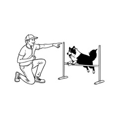 Young Boy Interacting with His Pet Dog