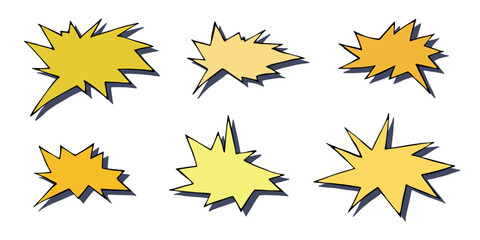 Obraz premium Set of hand drawn speech bubble Blank empty message box Textbox frame for banners, price tags, stickers, design