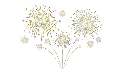 Obraz premium Fireworks exploding in the night sky, dandelion seeds dispersing in the air, a creative illustration