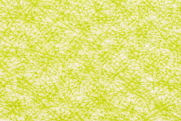 Lime green crayon scribble texture background on white paper