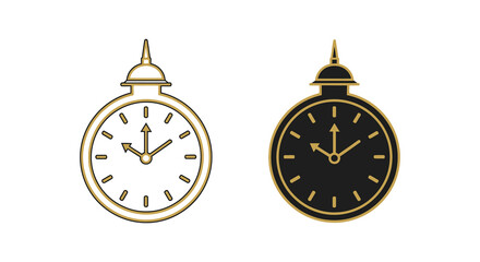 Detailed depictions of antique pocket watches with ornate designs showcasing time s passage silhouette