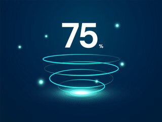 Electric Vehicle battery charging Dashboard Interface with battery percentage in Moving up Luminous curved Lines and light effect vector design concept. Battery charging dashboard for ui, ev car, web.