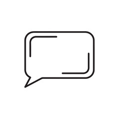 Naklejka premium Single minimalist outline icon representing a simple single text message bubble. 