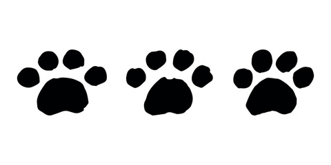 Set of hand drawn cute cat's paw Cat, dog, animal footprint in doodle style Single element for print, web, design, decor, greeting cards, children's prints