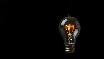 light bulb on dark background, concept of creativity. Business idea, creativity or thinking about product and service