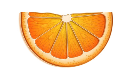 Vibrant Orange Slice Illustration with Detailed Citrus Texture and Bright Hues.