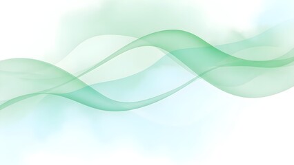 Abstract Green and Blue Flowing Waves Background