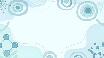 Subtle blue scientific abstract with moleculer structure and organic shape