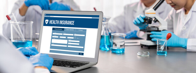 Health insurance web site brisk registration system for easy form filling