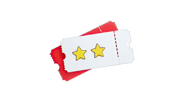 Movie Tickets with Stars on White Background - Powered by Adobe