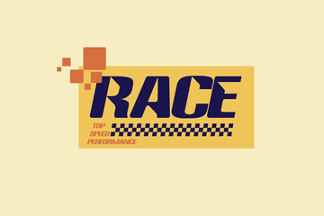 streetwear graphic design t-shirt print design template Retro Race Top Speed Performance Emblem