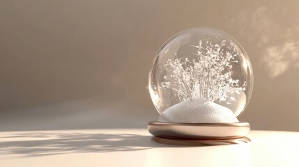 Winter Snow Globe Scene.