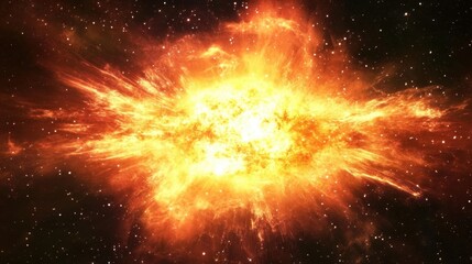 Cosmic Fireball Stellar Explosion in Space.