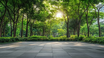 Tranquil Urban Park Pathway.