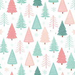 Preppy pink and mint winter digital paper bundle with seamless pastel holiday backgrounds for scrapbooking, Christmas crafts, and seasonal design