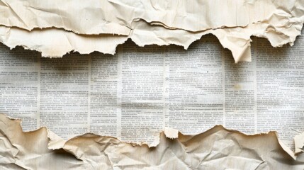 Torn Antique Paper Text.