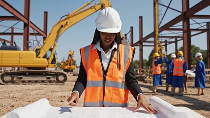 Female engineering graduate holds hard hat and diploma celebrating outside university. Image represents success in STEM fields and future career opportunities for education concepts.