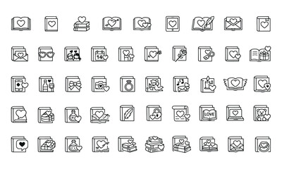 set of web icons vector collection for design and media use