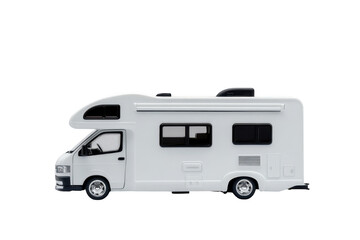 White camper for recreation and travel on a transparent background