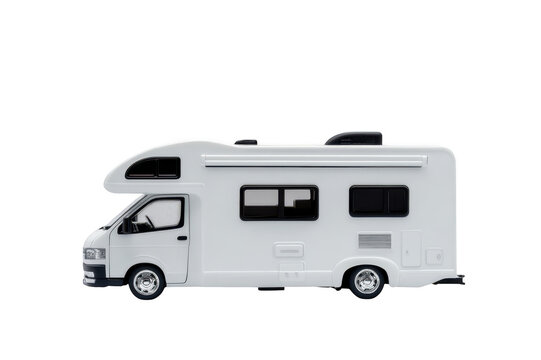 White camper for recreation and travel on a transparent background