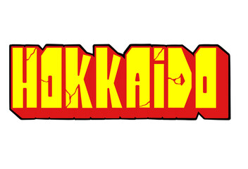 textured graffiti letter HOKKAIDO city name blockbuster style design