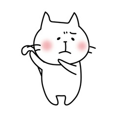 Obraz premium 嫌がっている白い猫