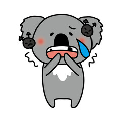 虫歯を痛がるコアラ