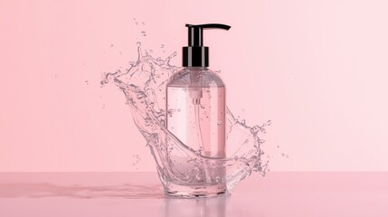 Hand sanitizer bottle in action