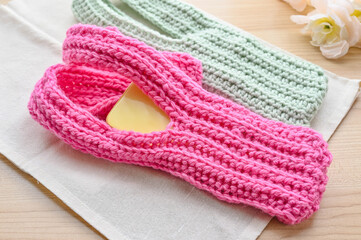 手編みのiphoneポケット 