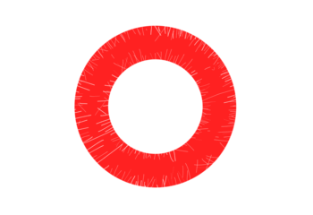 A vintage red circle with transparent edge lines, classic distressed style, designed as PNG with transparent background for graphic and branding use.