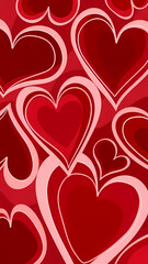 Valentine seamless red heart pattern